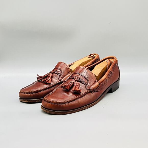 Allen Edmonds Shoes Mens 9 Brown Leather Tassel Loafers Slip On Dress Classic main image 9